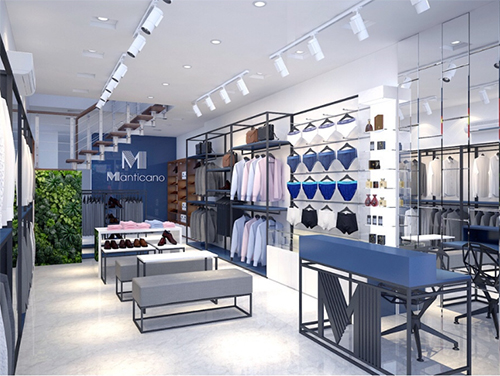 THIẾT KẾ SHOP QUẦN ÁO THỜI TRANG NAM MANTICANO